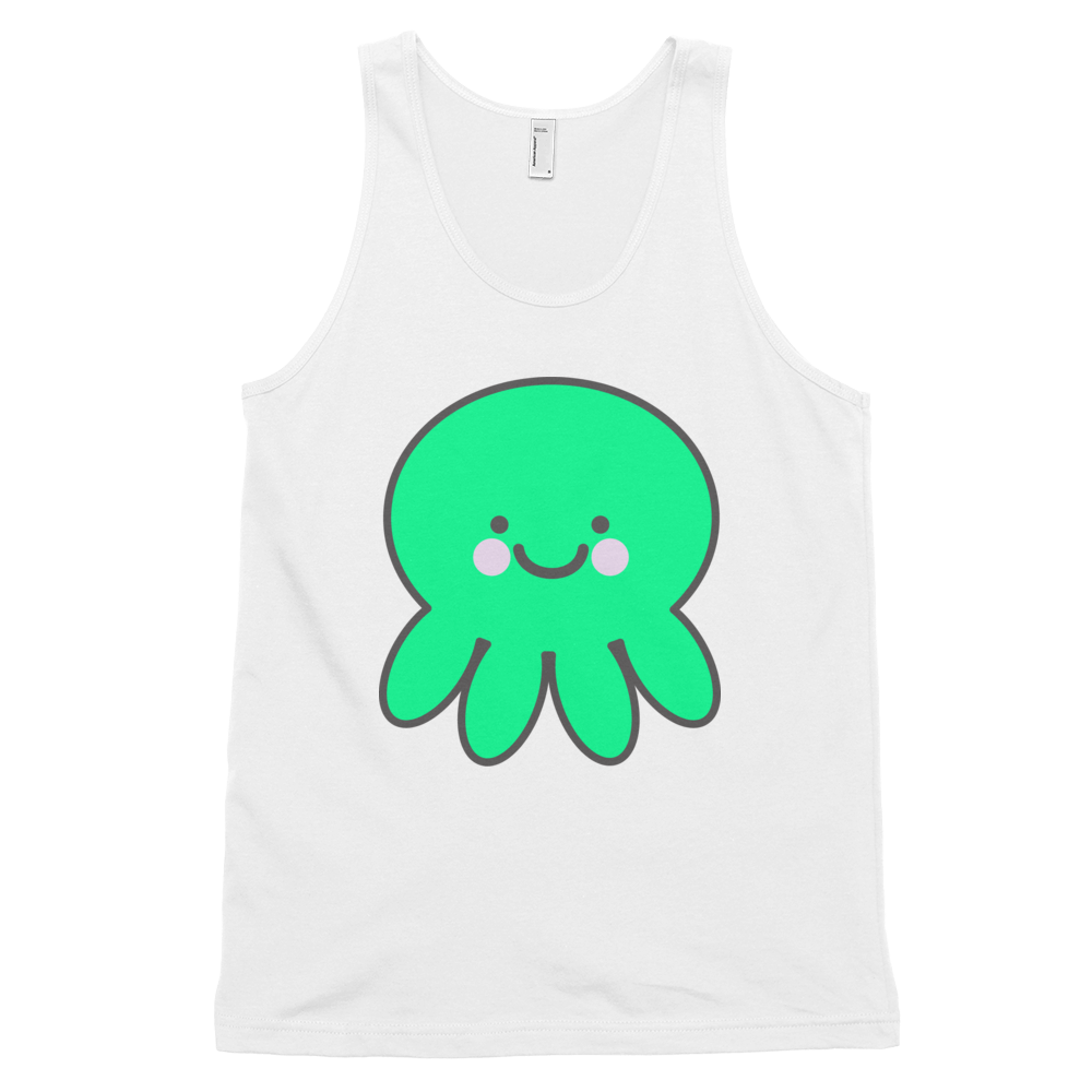 CUTE Kawaii Octopus White Graphic Tank Top Shirt | Unisex Adults - little cutees - 2