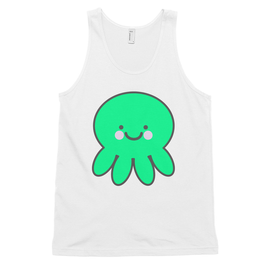 CUTE Kawaii Octopus White Graphic Tank Top Shirt | Unisex Adults - little cutees - 2